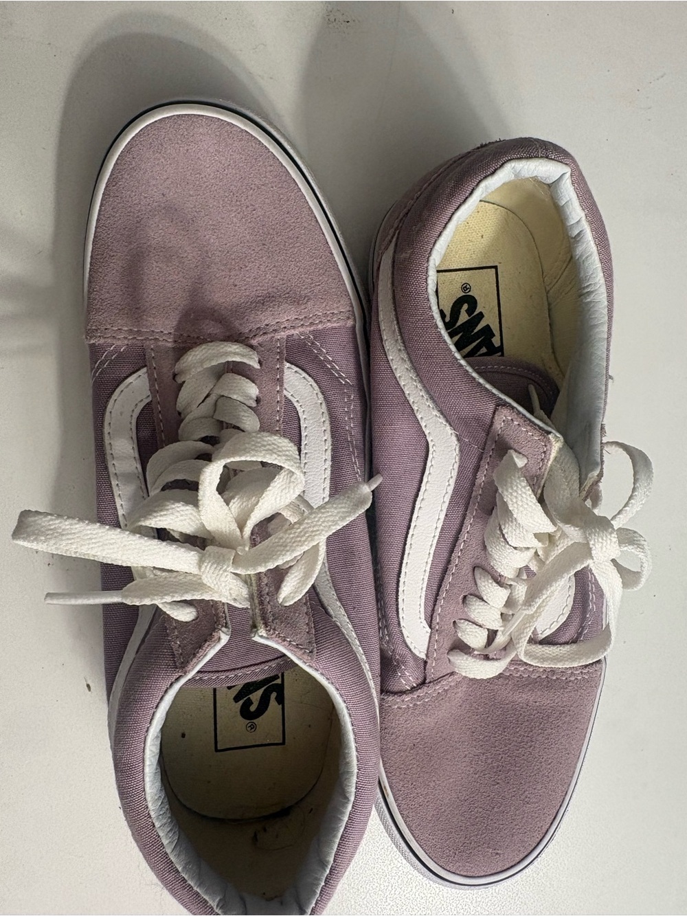 Vans Women's Lavender Old Skool Sneakers with White Stripe